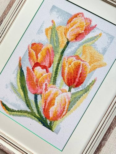 RIOLIS 2191 Spring Glow. Tulips Counted Cross Stitch Kit 8.25 x 11.75 in - style: Spring Glow. Tulips 2191