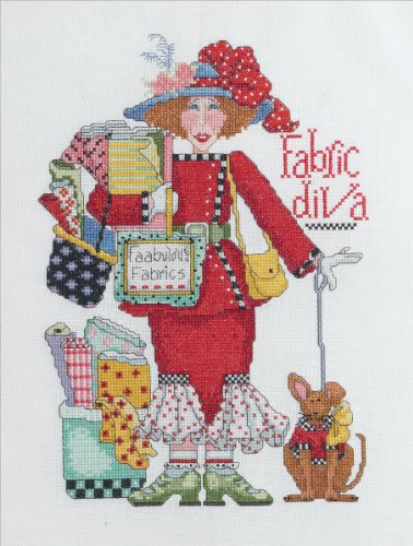 Bucilla Alma Lynne Counted Cross Stitch Kit, 7-3/4-Inch by 11-Inch, Fabric Diva