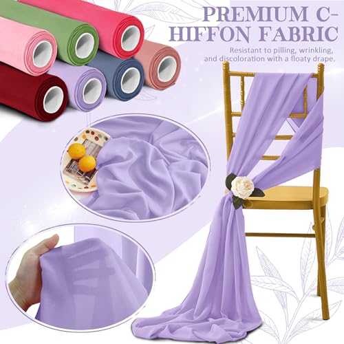 Horbaunal Lavender Chiffon Fabric by The Yard, 1 Yard Precut Sheer Fabric - color: Lavender, size: 1 Yard