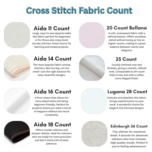 Zweigart 18 Count Aida Fabric – Snow White (100), 19.7" x 59", Premium Cotton Cloth for Cross Stitching, Embroidery & Needlecrafts - color: Snow White (100), size: 19.7" x 59"