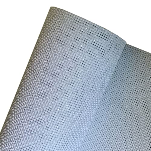 11CT Iridescent Sparkling Aida Cloth Light Reflecting Embroidery Cross Stitch Fabric, W29 x L39 - size: W29" x L39"