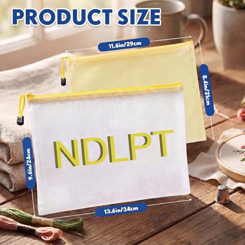 Sabary 2 Pcs Needlepoint Project Bag Clear Mesh Zipper Organizer, Yellow - color: Yellow
