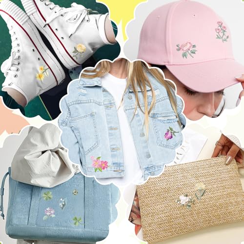 15pcs Flower Iron on Patches Cute Small Floral Embroidery Patches Applique for Clothes Hats Jeans Jacket - color: multi-1