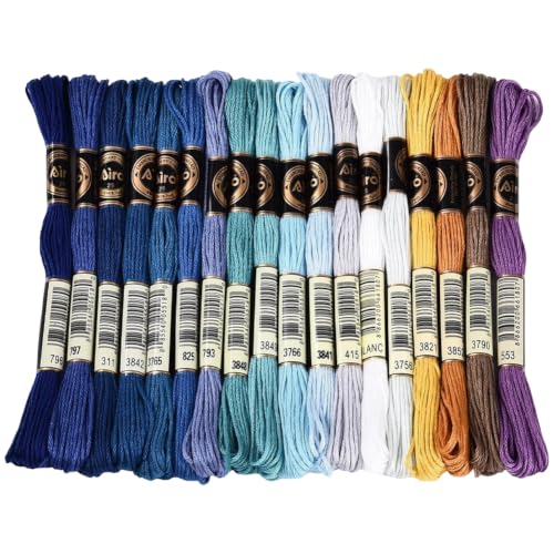 157.5 Yards Variegated Embroidery Thread for Hand Sewing Making - color: Blue Gray Color