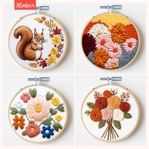 XEmbro 9 Pieces Embroidery Hoops, 3 Inch Small Embroidery Hoop - style: 3 Inch