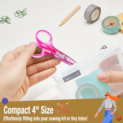 Beaditive High Precision Detail Scissors Set (2-Pc) Sharp, Fine Tips | Paper Cutting, Scrapbooking, Sewing, Crafting | Stainless Steel | Protective Cover (Jelly) - color: Jelly