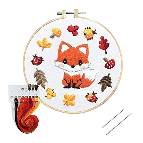 Louise Maelys Fox Embroidery Kit for Beginner, Animal Cross Stitch Kit - color: Fox