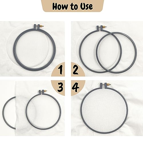 Maker Susan Plastic Embroidery Hoop, Hello Series Cross Stitch Hoops for Beginners, Punch Needle Hoop, Embroidery Frames for Sewing, Needlework, Embroidery Projects (Neon Green, 2 Pcs Set) - style: Neon Green