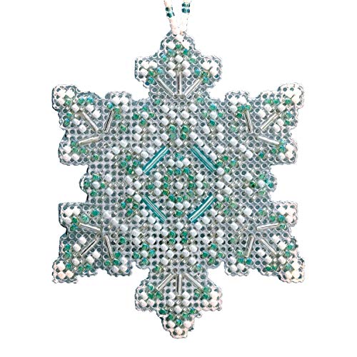 Aqua Mist Snowflake Beaded Counted Cross Stitch Ornament Kit Mill Hill 2020 Beaded Holiday MH212015