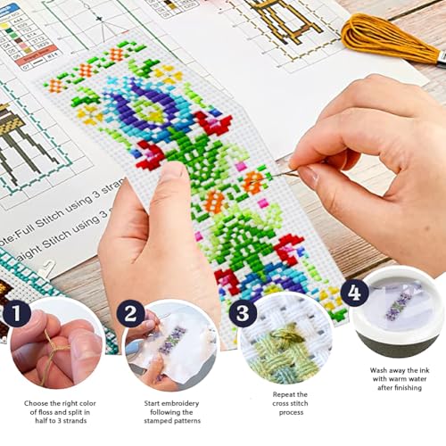 ORIGACH 6 Pack Colorful Folk Pattern Cross Stitch Kit - style: Colorful Vyshyvanka Style