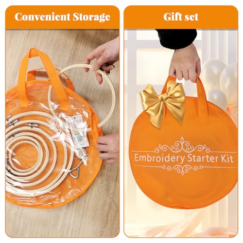 SNAIL GARDEN Embroidery Hoop Set - with Storage Bag & Magnetic Pin Cushion , 7-Piece 3" to 9" Embroidery Frame with Needles & Screwdriver , Cross Stitch Hoop for Beginners Sewing Crafts