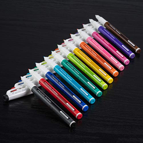 PILOT FriXion Fineliner Erasable Marker Pens, Fine Point 0.5 mm, Pack of 12, Assorted Colors, Erasable Pens - Ideal for School, Journaling, & Office Writing (Pack of 12) - color: Vivid 12, size: 12 Count (Pack of 12)