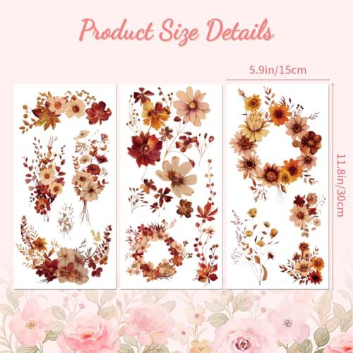Peacoblue Dried Flowers Rub On Transfers for Furniture Craft 6"x12" - style: Dried Flowers