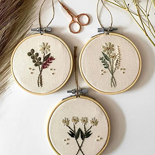 GIEMSON Embroidery Hoop 4 Inch 12 Pieces Small Embroidery Hoops Bamboo Circle Cross Stitch Hoop for Embroidery Art Craft Sewing - size: 4 inch