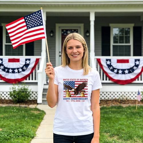 Dazoratix 250th Anniversary Iron on Transfers - 28 Sheets 4th of July Patriotic America DTF Ready to Press 250 Years Eagle USA Flag Heat Patches Stickers Vinyl Decal for T Shirts Clothes Bag DIY Craft - style: 250th Anniversary