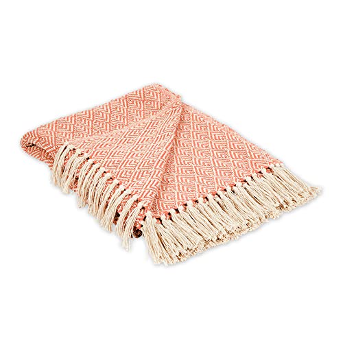 DII Diamond Throw Collection Cotton Woven, 50x60, Spice - color: Spice