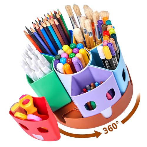 GAMENOTE Rotating Art Supply Organizer, Lazy Susan Caddy, Small - size: Small, 8"d x 5"h