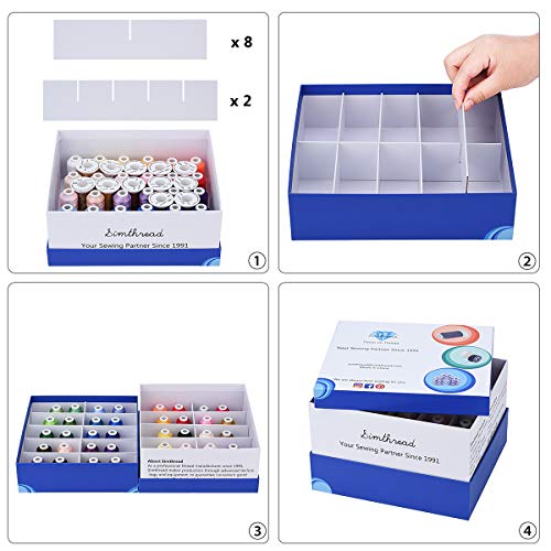 Simthread Embroidery Thread and Tear Away Stabilizers Gift Box - 42 Colors 40WT 500M (550Y) - Precut Stabilizers Weight 1.8OZ 8"x8" 100pcs / Pack for Embroidery Machine