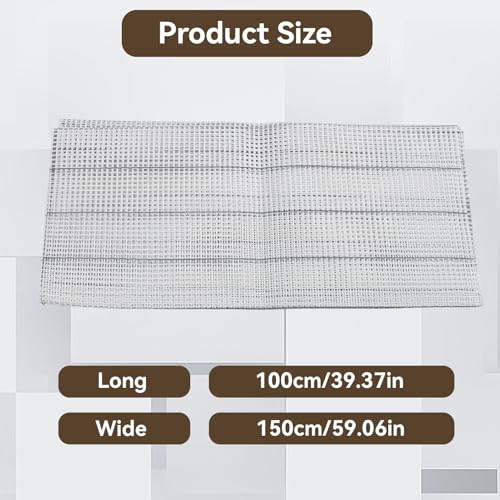 HERCHR Latch Hook Canvas,Rug Making Canvas Latch Hooking Mesh Fabric Blank Rug Hooking Mesh Canvas Kit DIY Mesh Sheet Multipurpose Rug Hooking Mesh for Embroidery Knit(100 * 150cm) - color: 100*150cm