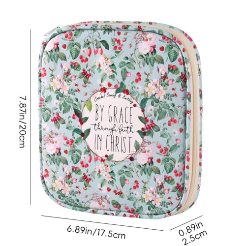 Crochet Hook Case,Portable Zipper Storage Organizer Bag for Crochet Hooks, Knitting Needles, Project & Sewing Supplies, Lightweight,Easy to Hold (No Accessories Included).Green Red Gruit - color: green red fruit