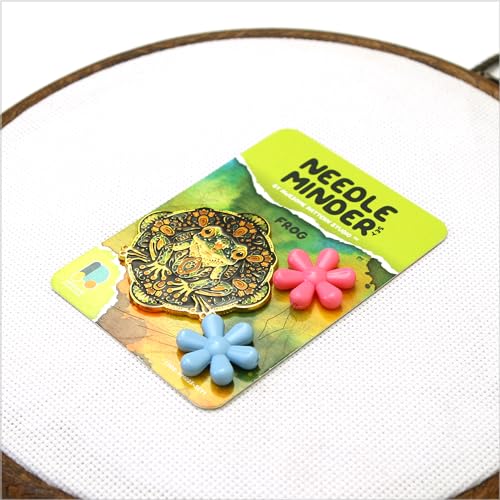Awesome Pattern Studio Needle Minder Set – Frog Magnetic Needle Minder + 2 Needle Threaders. Enamel Pin for Cross Stitch, Embroidery and Craft - size: Frog Set #1
