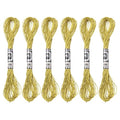 PATIKIL 6 Skeins Embroidery Floss, Metallic Embroidery Thread Nylon Threads Bracelets String for Cross-Stitch Hand Embroidery, Gold Tone - color: Gold Tone