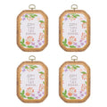 PATIKIL 4 Pieces 4.7" x 3.1" Rectangular Embroidery Hoops Frame Round Imitated Wood Circle Cross Stitch Hoop Ring for Embroidery Art Craft Handy Sewing Decoration, Brown - size: 4.7" x 3.1"