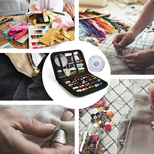 Sewing Kit, Sewing Kit for Adults, Needle and Thread Kit, Travel Sewing Supplies, Large 128PCS, Basic, Beginner Sewing Kits, Contains Sewing Needles, Thread etc(L) - size: L