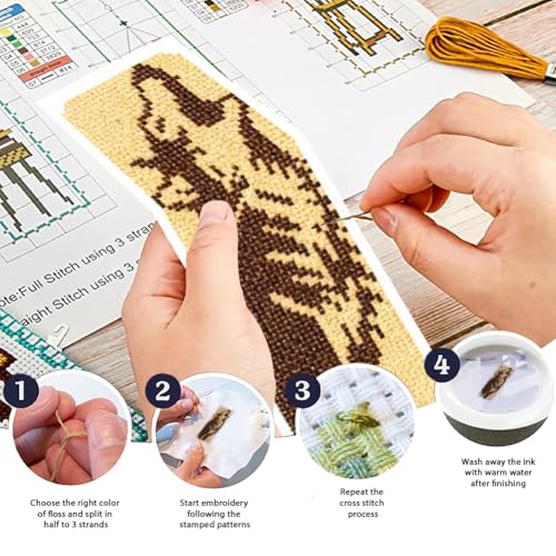 ORIGACH 6 Set Men Inspirational Scripture Cross Stitch Bookmark Kit - style: Men Inspirational Scripture