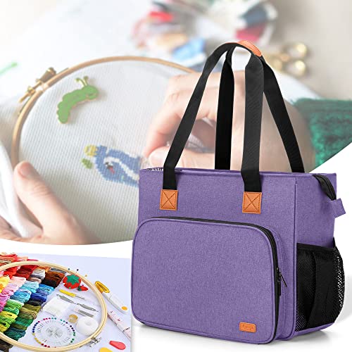 LUXJA Embroidery Project Carrying Bag, Purple - color: Purple