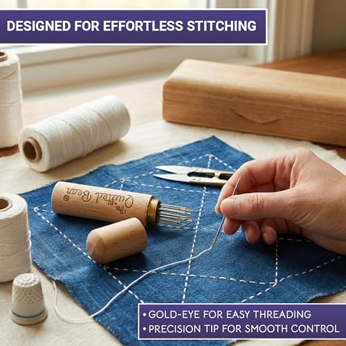 The Quilted Bear Gold Eye Sashiko Embroidery Needles, Assorted Sizes - size: Sashiko Needles Assorted