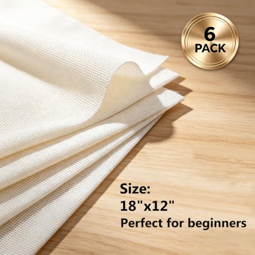 6Pcs 18 Mesh Needlepoint Canvas Kit,Needlepoint Embroidery Blanks 18"x12" - size: 18 x 12 Inches