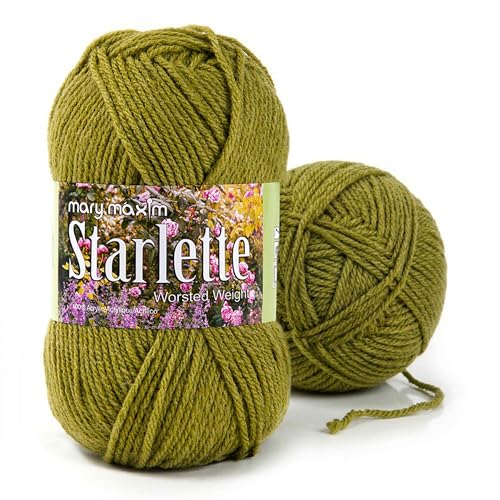 Mary Maxim Starlette Yarn, Soft Acrylic Yarn, 3.5 OZ, 180 Yards, Dark Lime - color: Dark Lime