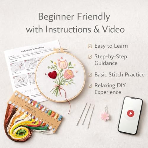 3 Pack Embroidery Kit for Beginners Adults