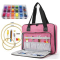 ATTERET Embroidery Cross Stitch Starter Kit, 108 Threads, 3 Hoops, Pink - color: Pink