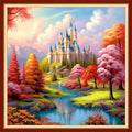 Redxing Stamped Cross Stitch Kits Full Range of Embroidery Starter Kits- Needlepoint Counted Cross Stitch Kits for Beginner Adults 11CT Printed Embroidery Kit-Magic Castle 18x18 inch - color: Artskits12