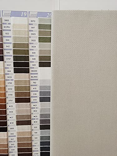 KCS 4/6 pc of 12" x 18" (30cmx45cm) 18CT Counted Cotton Aida Cloth Cross Stitch Fabric (6 pc, Pearl Grey+Light Steel Grey+Medium Grey) - color: Pearl Grey+light Steel Grey+medium Grey, size: 6 pc