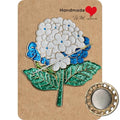 Needle Minder Magnet, Magnetic Needle Minder, Needle Minders Magnetic Cross Stitch Accessories, Magnetic Needle Holder, Life Tree, Butterfly, Cats, Owl, Heart (White Hydrangea) - size: White Hydrangea