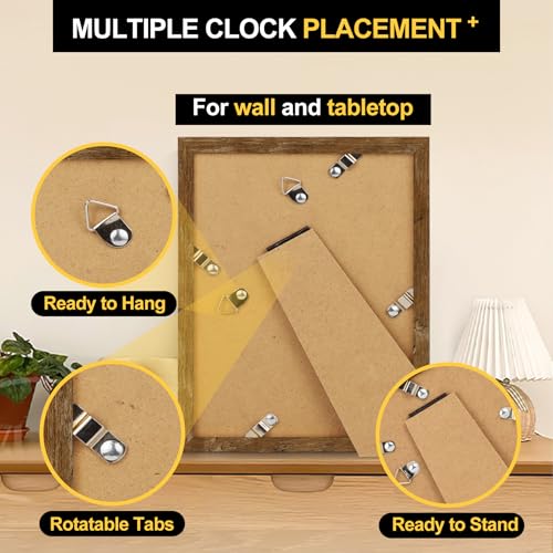 TOFOREVO 8.5x11 Picture Frames with 6x8 Mat Set of 2, Rustic Brown - color: Rustic Wood, size: 8.5x11