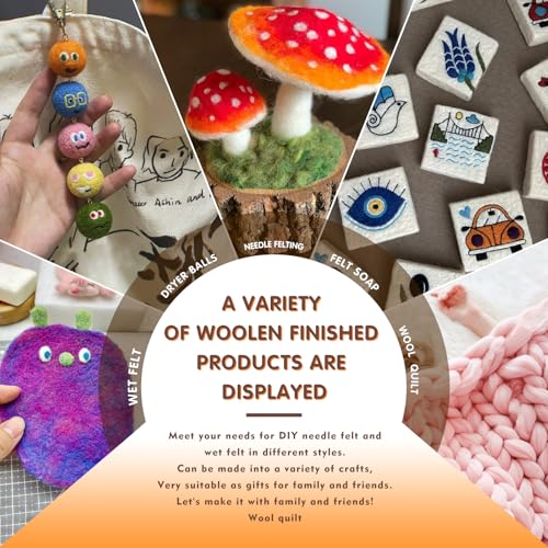 3.53oz Needle Felting Wool Roving for Needle Felting Red-Brown Felting Wool - color: red-brown