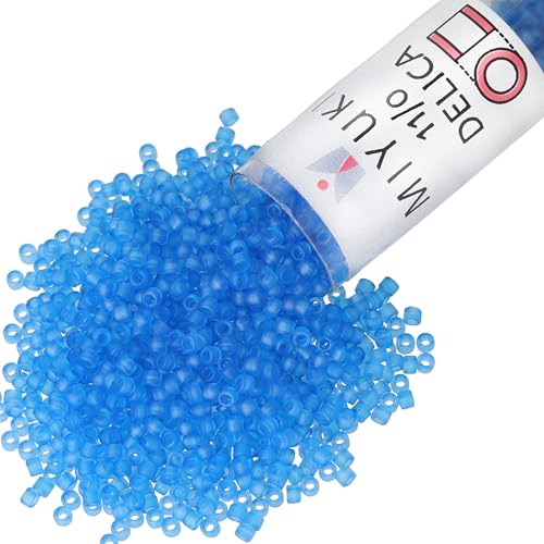 Miyuki Delica Seed Beads - color: DB0787 - Dyed Matte Transparent Aquamarine