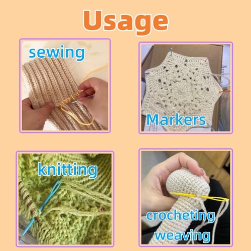 80PCS Plastic Yarn Needles Large Eye Blunt Tapestry Needles Crochet Projects Needles Bulk Safety Blunt Needles for Yarn (80)