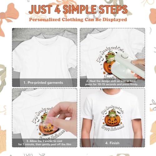20 Pcs Halloween DTF Transfers Ready to Press - Funny Ghost Pumpkin Iron on Decals, Witch Black Cat Heat Transfer Designs for Shirts, Hoodies, Tote Bags, Pillow Covers, DIY Party Crafts - color: Halloween Funny Ghost