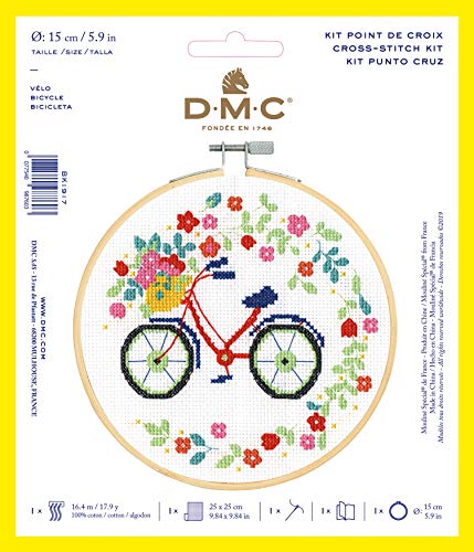 DMC Stitch Kit 6" Diameter - Bicycle (14 Count)