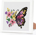 Butterfly Flower Stamped Cross Stitch Kits for Adults Beginners with Frame - color: Butterfly Flowers Cross Stitch with Frame
