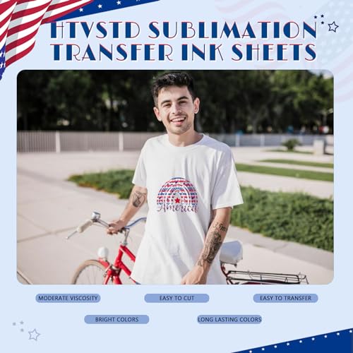 American Flag Sublimation Transfer Ink Paper - 12 Sheets 12"x10" 4th of July Flag Sublimation Transfer Paper for Tumblers and Mugs DIY Sublimation Transfer Sheets Compatible with Cricut - color: Blue-12
