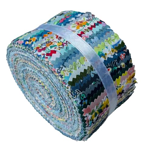 100% Cotton Jelly Roll Fabric Strips for Quilting and Sewingg -40PCS Floral - color: 40 Pcs Floral