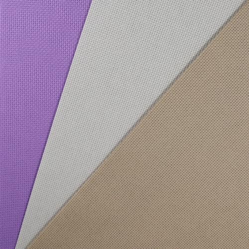 KCS 3 pc of 12" x 18"(30cmx45cm) 16CT Counted Cotton Aida Cloth Cross Stitch Fabric (Pearl Grey+Khaki+Lavender) - color: Pearl Grey+khaki+lavender