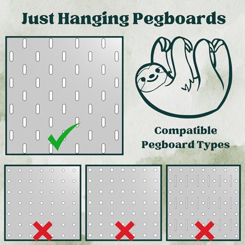'Just Hanging Pegboards' Angled Spool Hooks Compatible with IKEA SKADIS – Pegboard Accessories for Thread, Embroidery & Sewing – Craft Room Organizer for Creative Workspaces (Glossy White, 12 Pack) - color: Glossy White