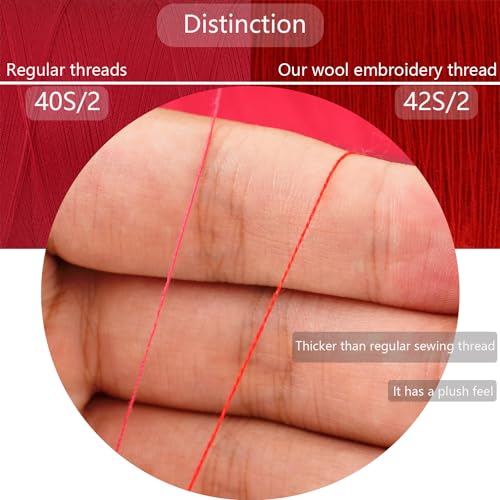 Wool Embroidery Thread,Darning Thread,50m Each Spool X 20Pcs,Darning Wool Blend Thread for Embroidery, Hand Sewing DIY,Machine Sewing,42S/2 (Colour A) - color: colour A